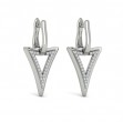 Diamond Open Double Trinity Huggie Earrings