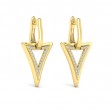 Diamond Open Double Trinity Huggie Earrings