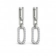 Diamond North South Open Oval Pendant Link Earrings