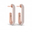 Diamond Elongated Hoop Earrings