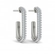 Diamond Elongated Hoop Earrings