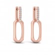 Diamond Accent North South Open Oval Pendant Link Earrings