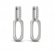 Diamond Accent North South Open Oval Pendant Link Earrings