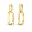 Diamond Accent North South Open Oval Pendant Link Earrings