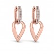 Diamond Accent Open Tear Drop Link Earrings