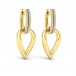 Diamond Accent Open Tear Drop Link Earrings