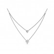 Two Row Diamond Vlora Star Pendant Necklace