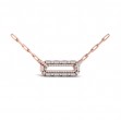 Diamond Baguette Double Row Link Necklace