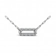 Diamond Baguette Double Row Link Necklace