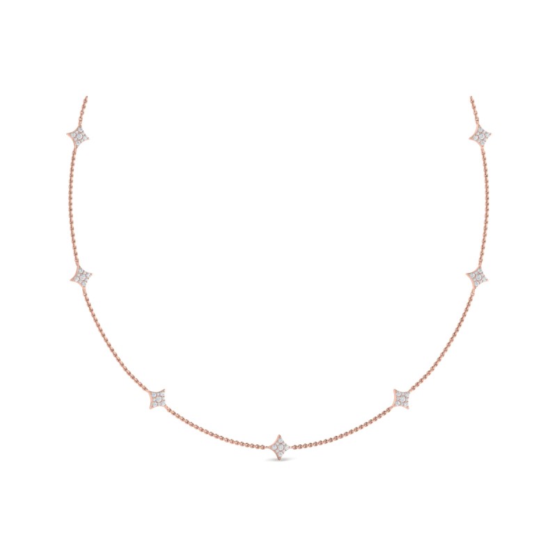 Diamond Cluster Multi Vlora Star Pendant Necklace