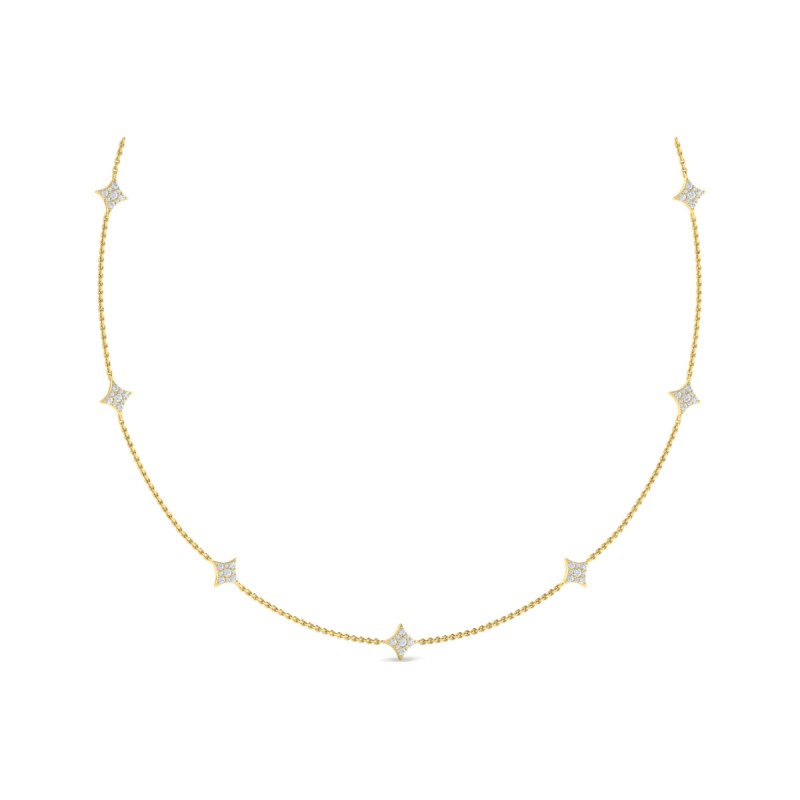 Diamond Cluster Multi Vlora Star Pendant Necklace