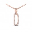 Diamond North South Open Oval Link Necklace