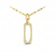Diamond North South Open Oval Link Necklace