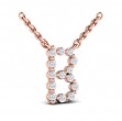 Diamond Alphabet Pendant Necklace, B