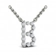 Diamond Alphabet Pendant Necklace, B
