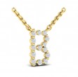 Diamond Alphabet Pendant Necklace, B