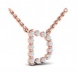 Diamond Alphabet Pendant Necklace, D