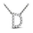 Diamond Alphabet Pendant Necklace, D