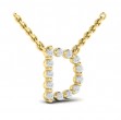 Diamond Alphabet Pendant Necklace, D