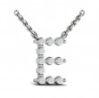 Diamond Alphabet Pendant Necklace, E
