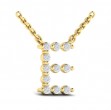 Diamond Alphabet Pendant Necklace, E