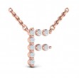 Diamond Alphabet Pendant Necklace, F