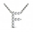 Diamond Alphabet Pendant Necklace, F