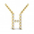 Diamond Alphabet Pendant Necklace, H