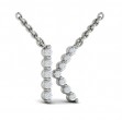 Diamond Alphabet Pendant Necklace, K
