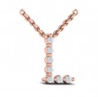 Diamond Alphabet Pendant Necklace, L