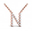 Diamond Alphabet Pendant Necklace, N