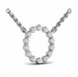 Diamond Alphabet Pendant Necklace, O