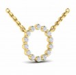 Diamond Alphabet Pendant Necklace, O