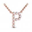 Diamond Alphabet Pendant Necklace, P