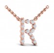 Diamond Alphabet Pendant Necklace, R