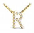 Diamond Alphabet Pendant Necklace, R