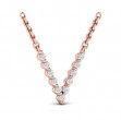 Diamond Alphabet Pendant Necklace, V
