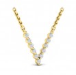 Diamond Alphabet Pendant Necklace, V