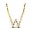 Diamond Alphabet Pendant Necklace, W
