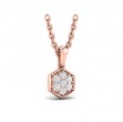 Diamond Cluster Honeycomb Pendant Necklace
