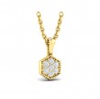 Diamond Cluster Honeycomb Pendant Necklace