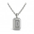 Diamond Medallion Alphabet Pendant Link Necklace, D