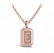 Diamond Medallion Alphabet Pendant Link Necklace, E