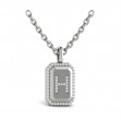 Diamond Medallion Alphabet Pendant Link Necklace, H