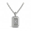 Diamond Medallion Alphabet Pendant Link Necklace, K