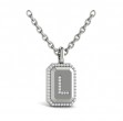 Diamond Medallion Alphabet Pendant Link Necklace, L
