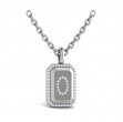 Diamond Medallion Alphabet Pendant Link Necklace, O