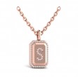 Diamond Medallion Alphabet Pendant Link Necklace, S