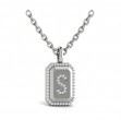 Diamond Medallion Alphabet Pendant Link Necklace, S