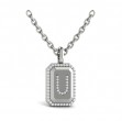 Diamond Medallion Alphabet Pendant Link Necklace, U